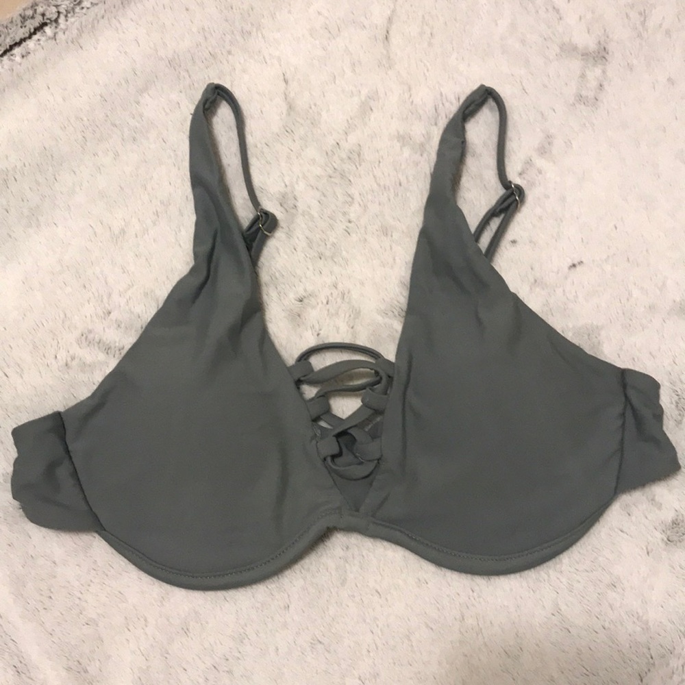 Army green bikini top!!